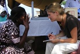 Volunteer Medical Electives Nursing volunteers nurse children's wounds at a local outreach in Ghana
