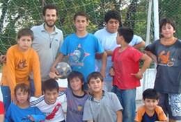 Volunteer Sports A football team poses for a picture on a pitch in Argentina