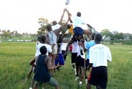 Volunteer Sports A team of players play a game of rugby
